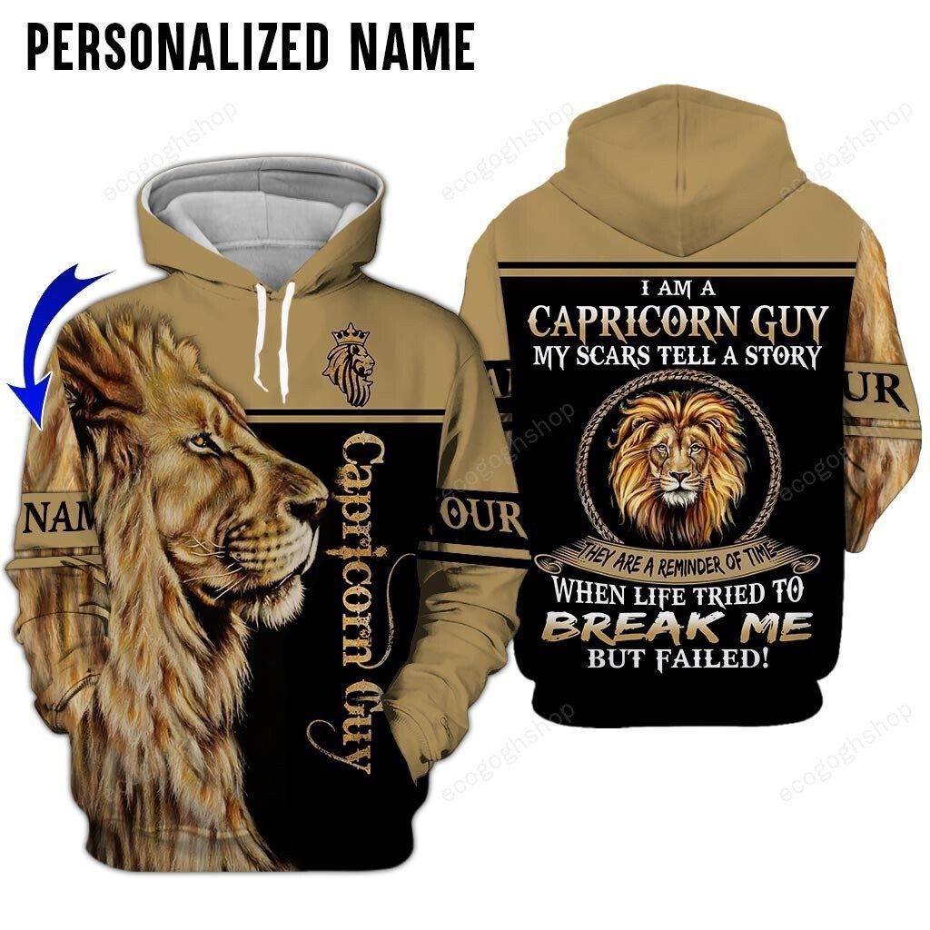 Capricorn Guy Custom Name 3D All Over Printed Sweatshirt, Hoodie, Zip Hoodie | Fan Apparel For Men, Women