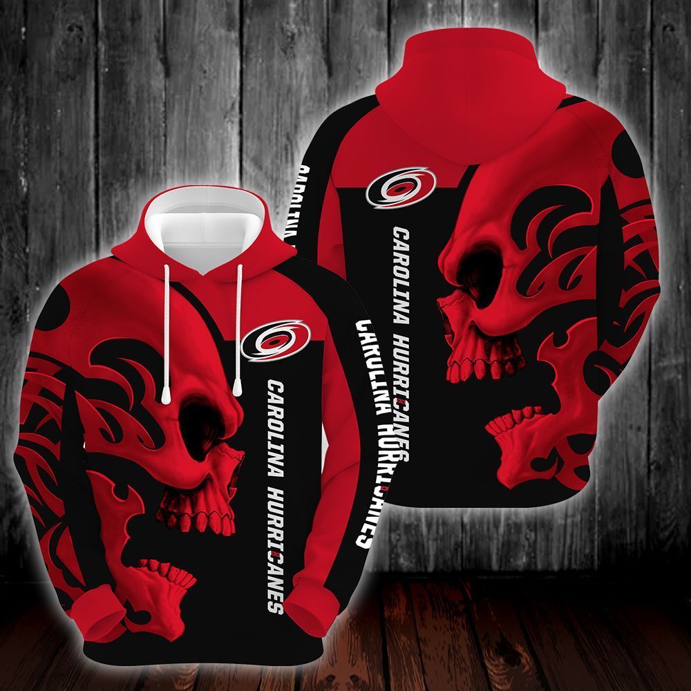 Carolina Hurricanes Skull 3D All Over Printed Sweatshirt, Hoodie, Zip Hoodie | Special Edition Fan Apparel For Men, Women