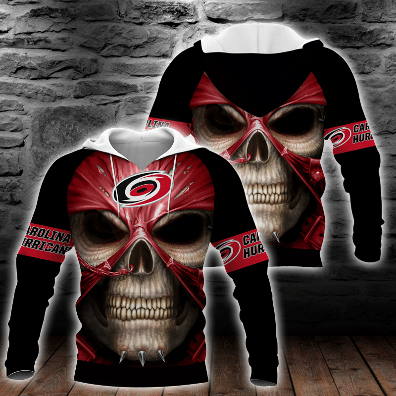 Carolina Hurricanes Skull 3D All Over Printed Sweatshirt, Hoodie, Zip Hoodie | Special Edition Fan Apparel For Men, Women