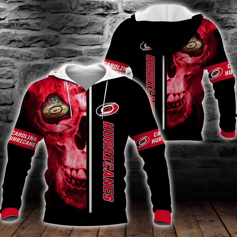 Carolina Hurricanes Skull 3D All Over Printed Sweatshirt, Hoodie, Zip Hoodie | Special Edition Fan Apparel For Men, Women