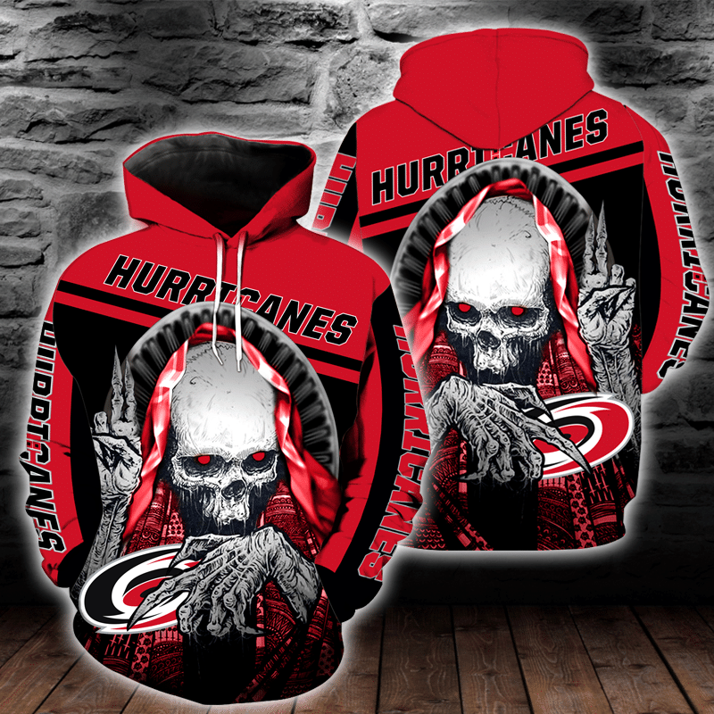 Carolina Hurricanes Skull 3D All Over Printed Sweatshirt, Hoodie, Zip Hoodie | Special Edition Fan Apparel For Men, Women