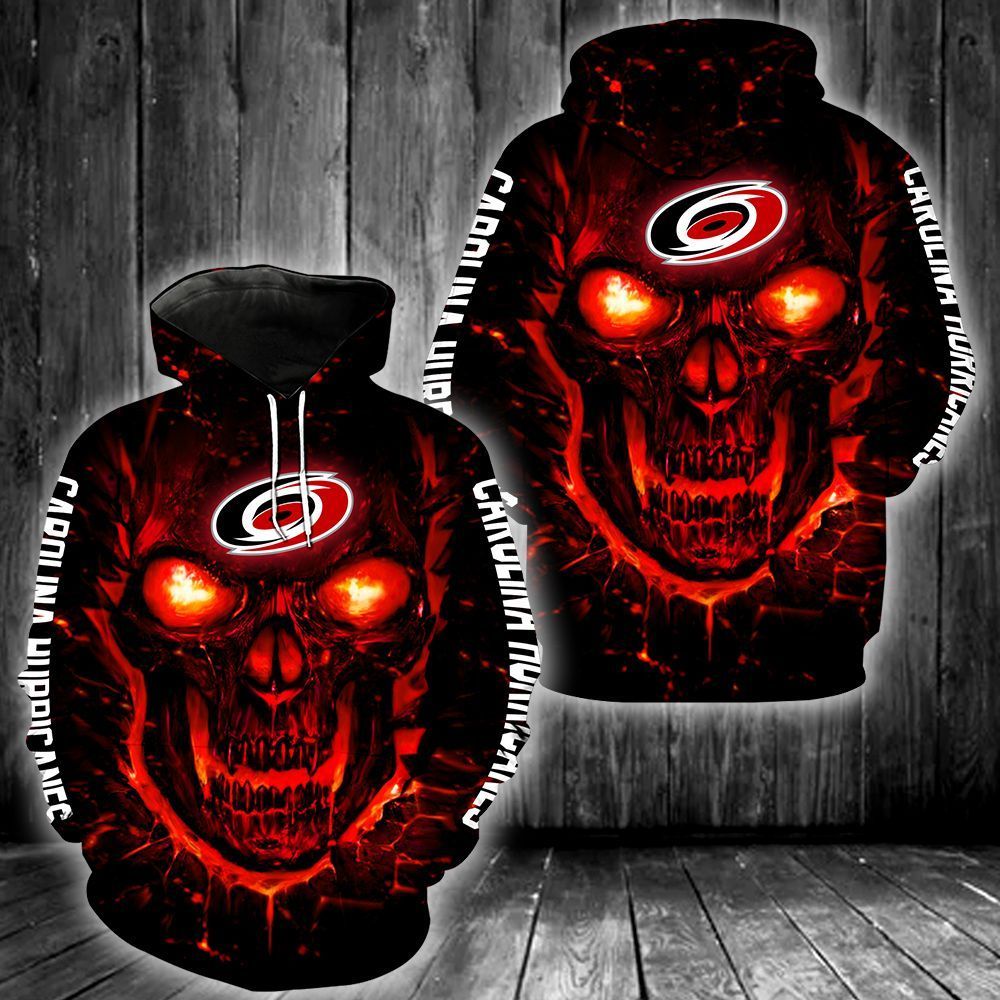 Carolina Hurricanes Skull 3D All Over Printed Sweatshirt, Hoodie, Zip Hoodie | Special Edition Fan Apparel For Men, Women