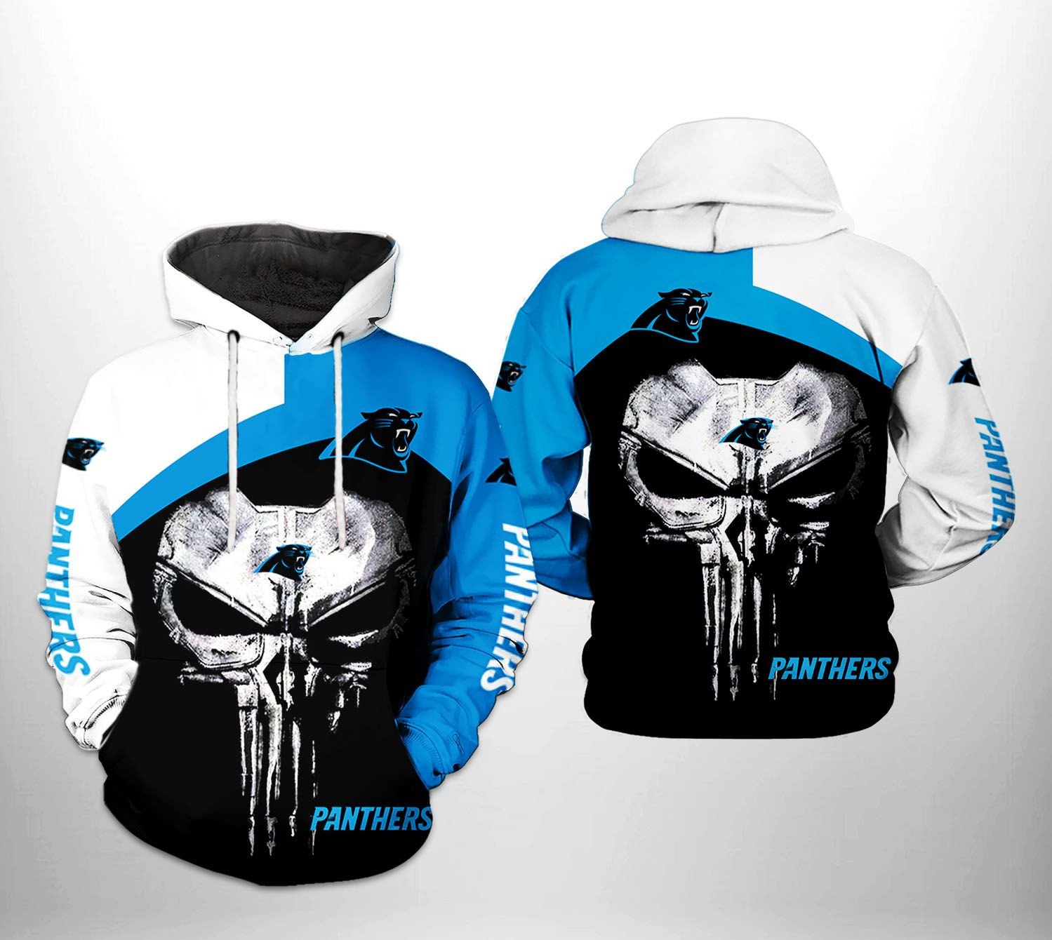 Carolina Panthers Nfl Skull Punisher Team 3D All Over Printed Sweatshirt, Hoodie, Zip Hoodie | Nfl Special Edition Fan Gear For Men, Women