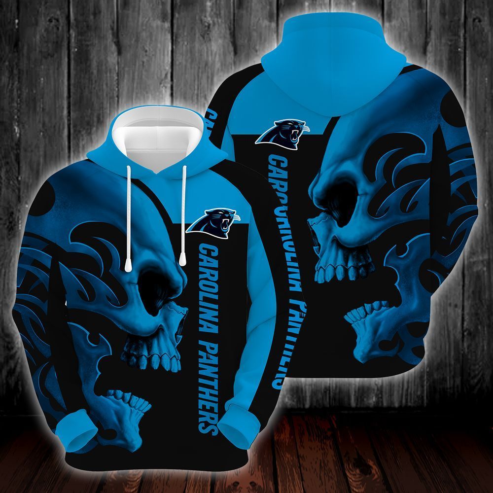 Carolina Panthers Skull 3D All Over Printed Sweatshirt, Hoodie, Zip Hoodie | Nfl Special Edition Fan Gear For Men, Women