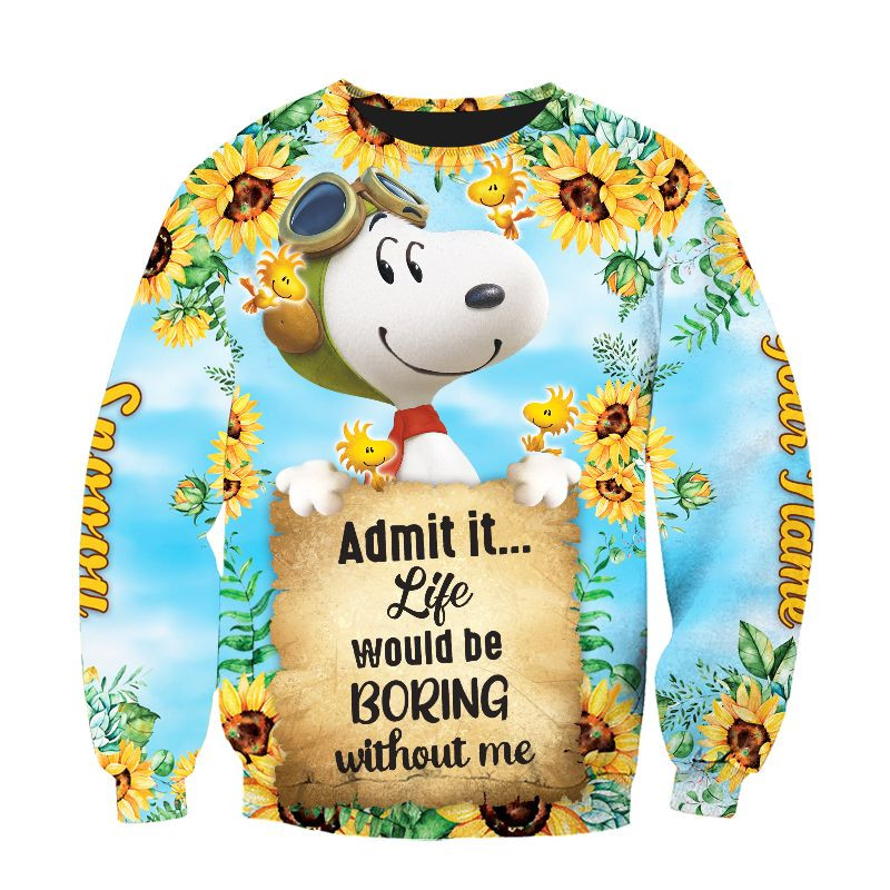 Cartoon Character Admit It Snoopy Personalized Custom Name 3D All Over Printed Sweatshirt, Hoodie, Zip Hoodie | Special Edition Fan Apparel For Men, Women