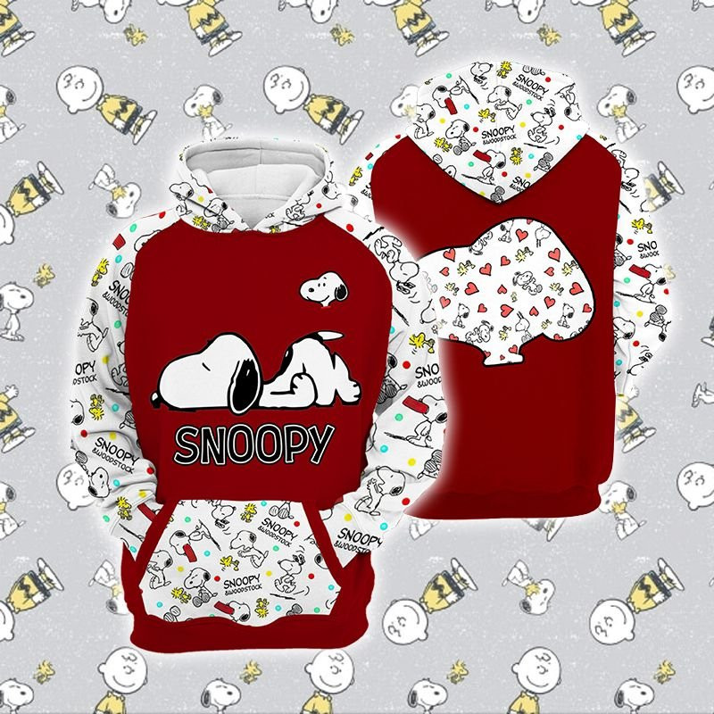 Cartoon Character Comic Snoopy Hoodie 3D All Over Printed Sweatshirt, Hoodie, Zip Hoodie | Special Edition Fan Apparel For Men, Women