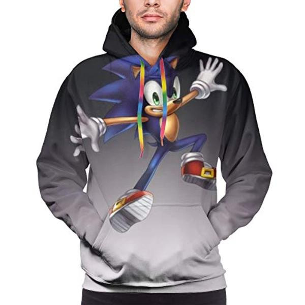 Cartoon Games Sonic Hoodie - Sonic The Hedgehog Grey 3D All Over Printed Sweatshirt, Hoodie, Zip Hoodie | Fan Apparel For Men, Women