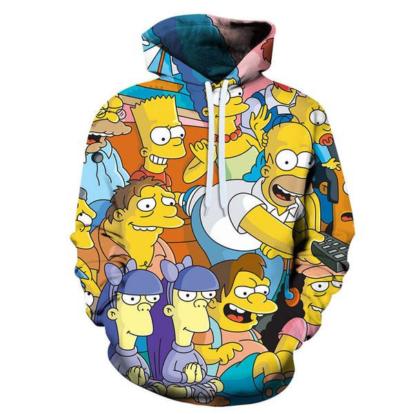 Cartoon Homer Simpson 3D All Over Printed Sweatshirt, Hoodie, Zip Hoodie | Fan Apparel For Men, Women