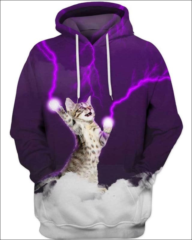 Cat, Lightening 3D All Over Printed Sweatshirt, Hoodie, Zip Hoodie | Fan Apparel For Men, Women