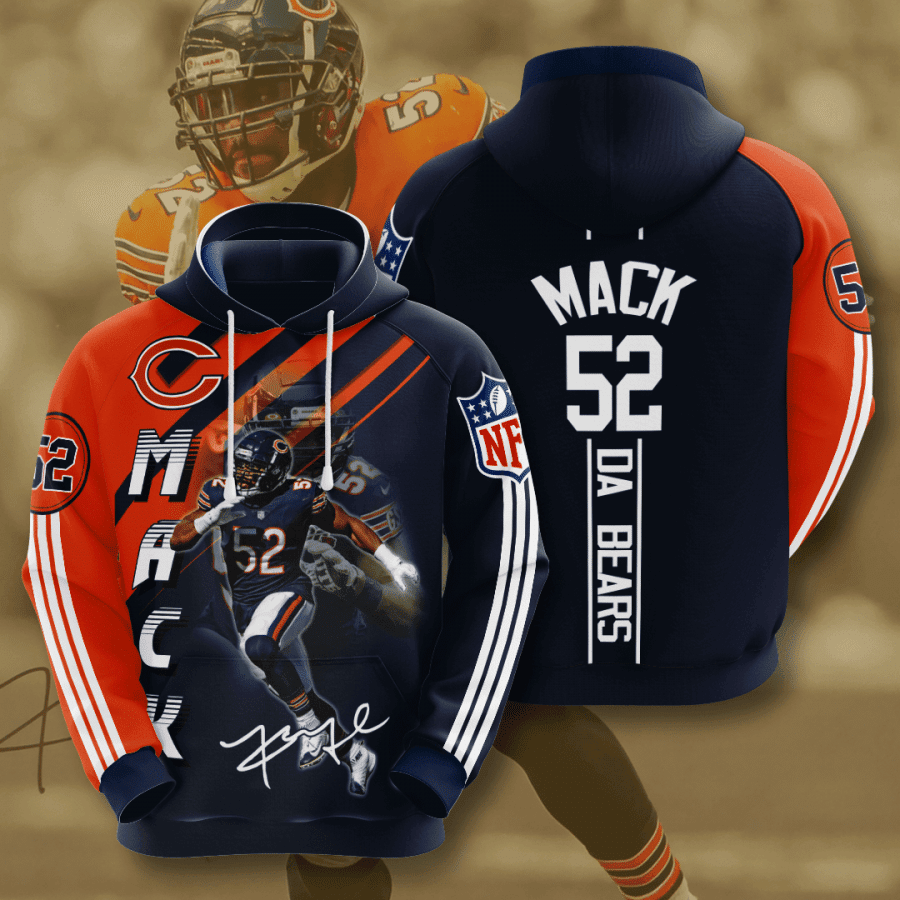Chicago Bears Khalil Mack 3D All Over Printed Sweatshirt, Hoodie, Zip Hoodie | Nfl Fan Gear For Men, Women