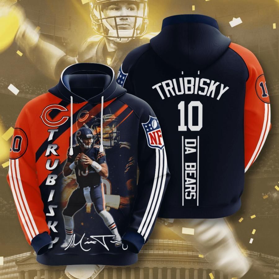 Chicago Bears Mitchell Trubisky 10 3D All Over Printed Sweatshirt, Hoodie, Zip Hoodie | Nfl Fan Gear For Men, Women