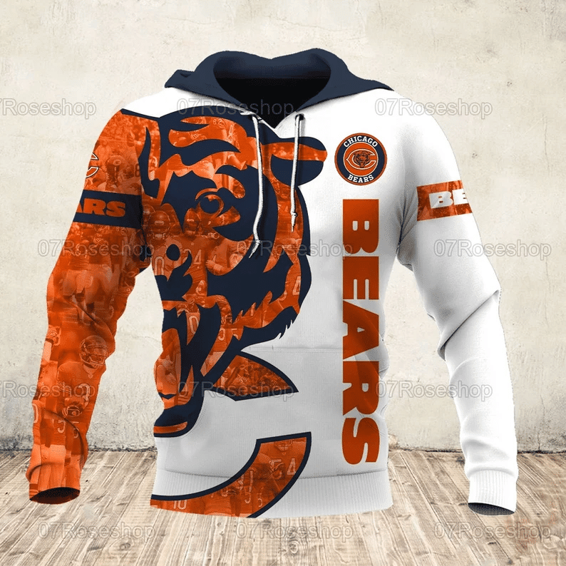 Chicago Bears Nfl Half 3D All Over Printed Sweatshirt, Hoodie, Zip Hoodie | Nfl Fan Gear For Men, Women