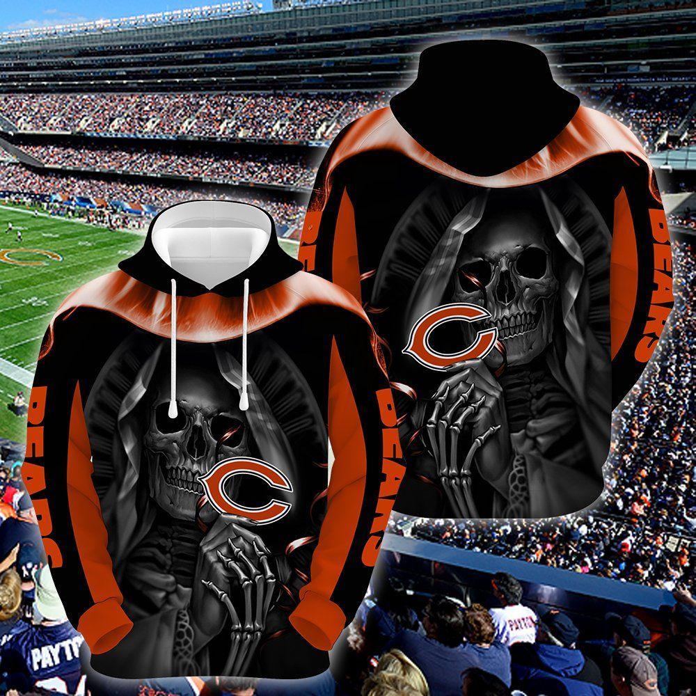Chicago Bears Skull 3D All Over Printed Sweatshirt, Hoodie, Zip Hoodie | Nfl Special Edition Fan Gear For Men, Women