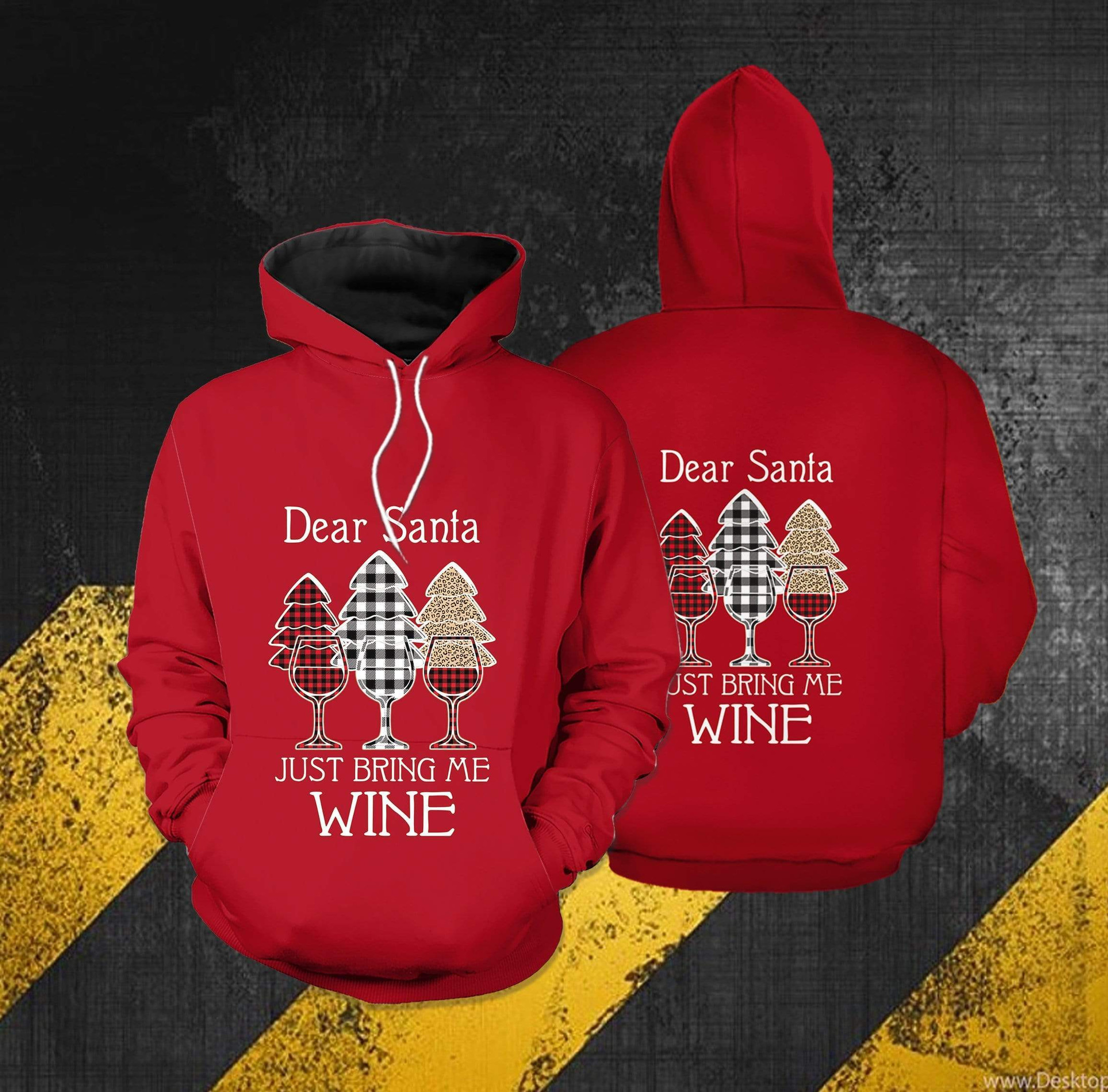 Christmas Dear Santa Just Bring Wine 3D All Over Printed Sweatshirt, Hoodie, Zip Hoodie | Fan Apparel For Men, Women