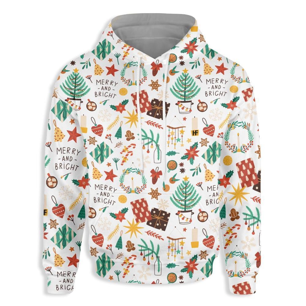 Christmas Seamless Pattern 3D All Over Printed Sweatshirt, Hoodie, Zip Hoodie | Fan Apparel For Men, Women