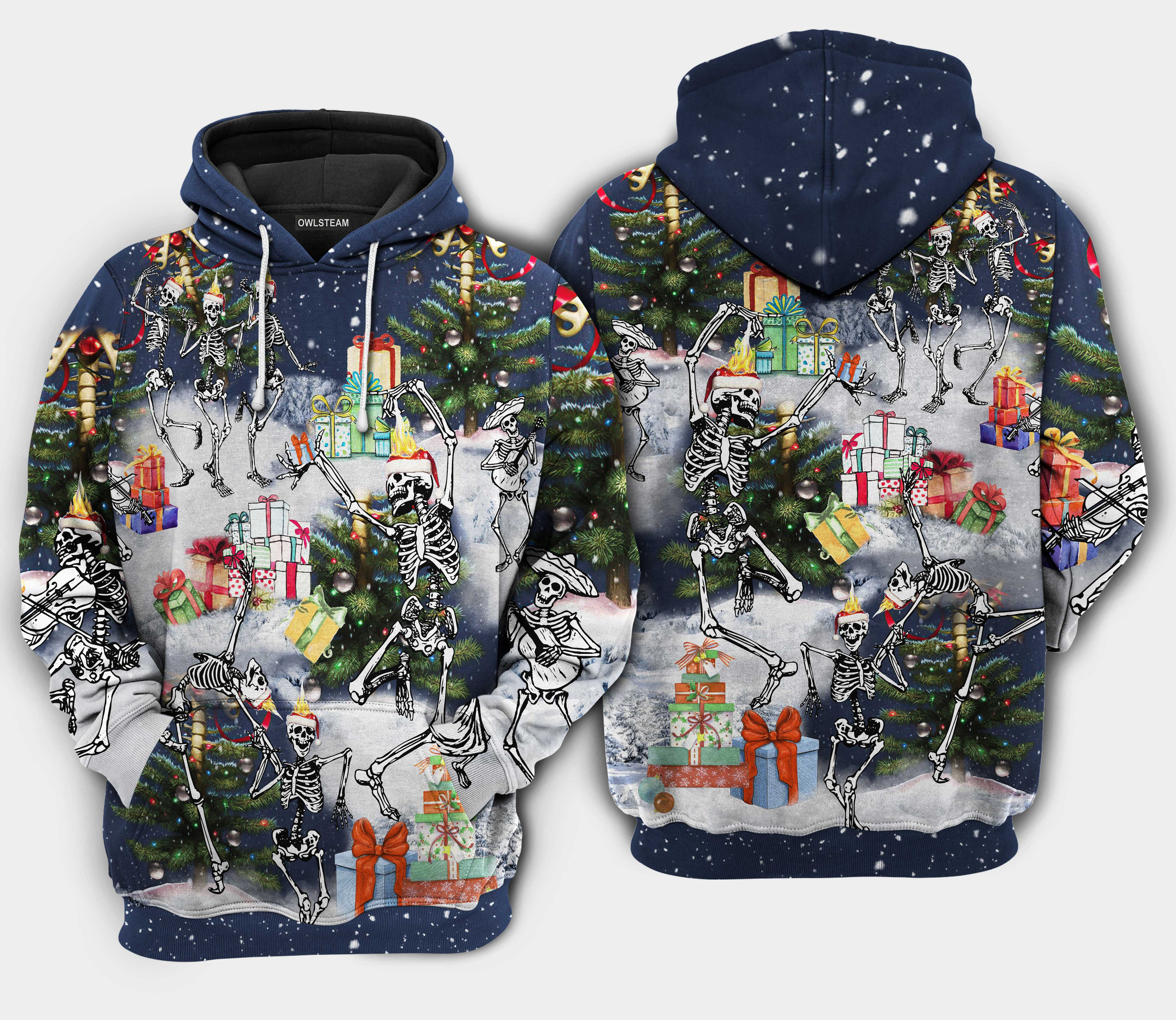 Christmas Skull Dancing Happy 3D All Over Printed Sweatshirt, Hoodie, Zip Hoodie | Special Edition Fan Apparel For Men, Women