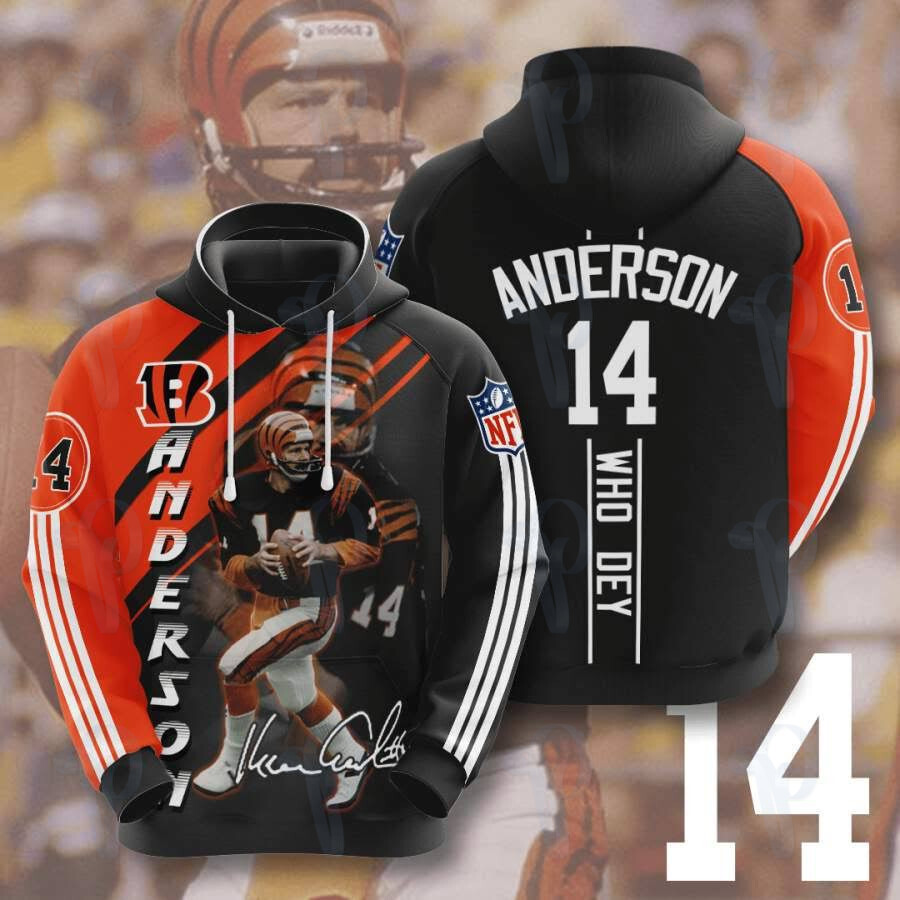 Cincinnati Bengals Ken Anderson Nfl 3D All Over Printed Sweatshirt, Hoodie, Zip Hoodie | Nfl Fan Gear For Men, Women