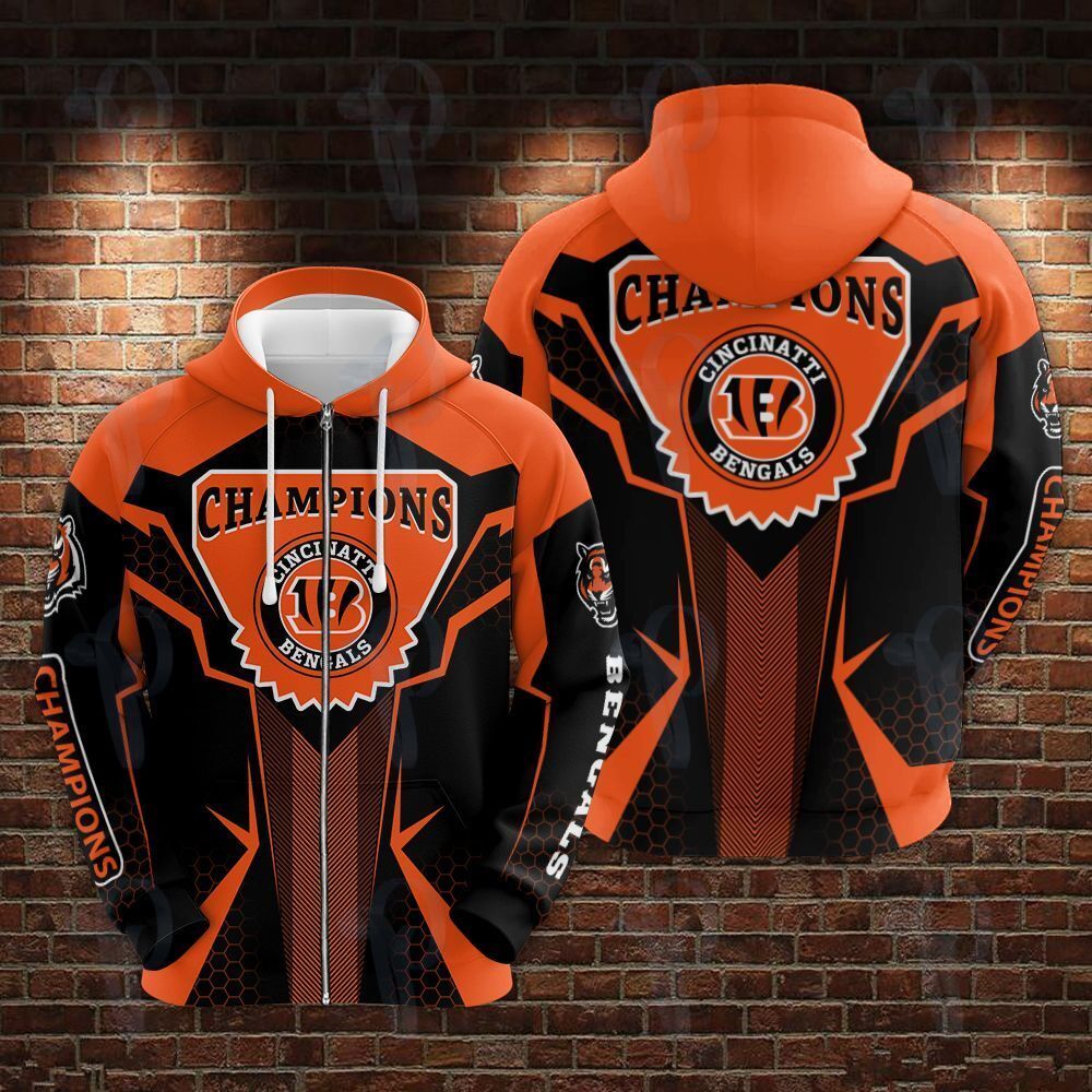 Cincinnati Bengals Nfl Vit Champions 3D All Over Printed Sweatshirt, Hoodie, Zip Hoodie | Nfl Fan Gear For Men, Women