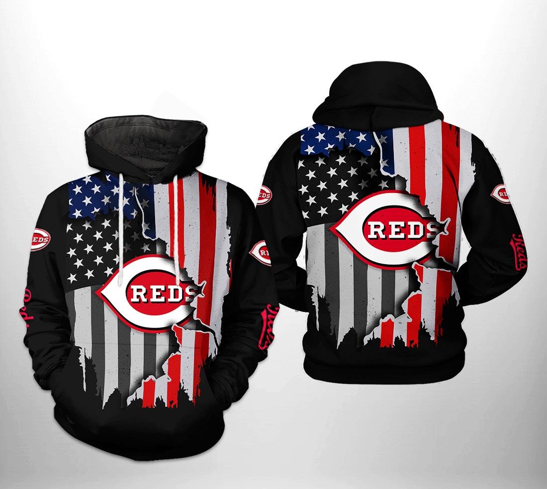 Cincinnati Reds Mlb Us Flag 3D All Over Printed Sweatshirt, Hoodie, Zip Hoodie | Mlb Fan Gear For Men, Women