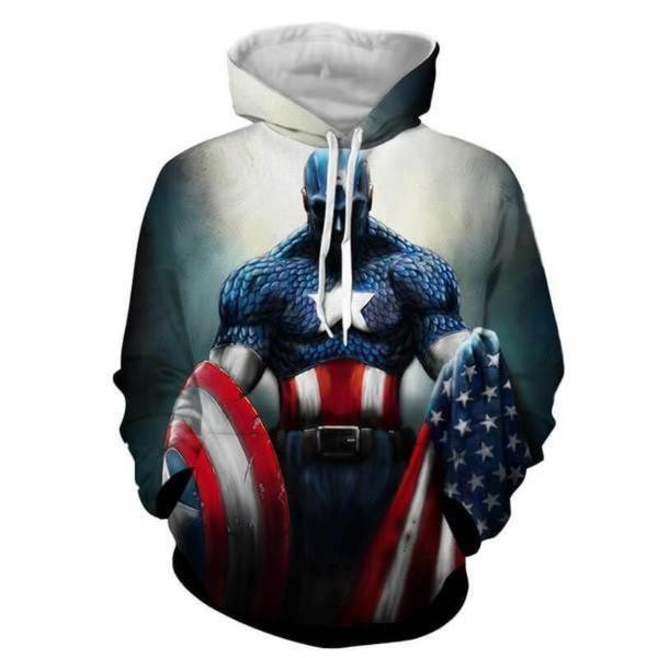 Classic Captain America 3D All Over Printed Sweatshirt, Hoodie, Zip Hoodie | Fan Apparel For Men, Women