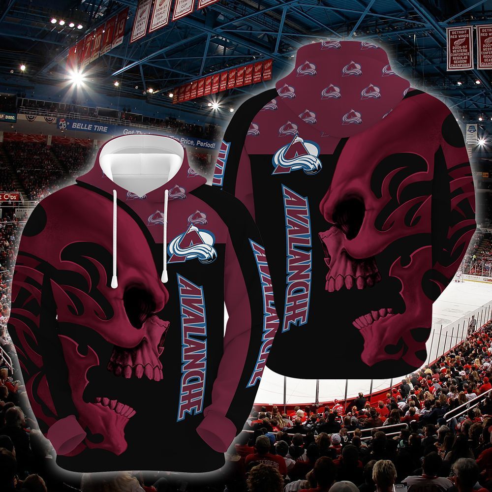 Colorado Avalanche Skull 3D All Over Printed Sweatshirt, Hoodie, Zip Hoodie | Nhl Special Edition Fan Gear For Men, Women