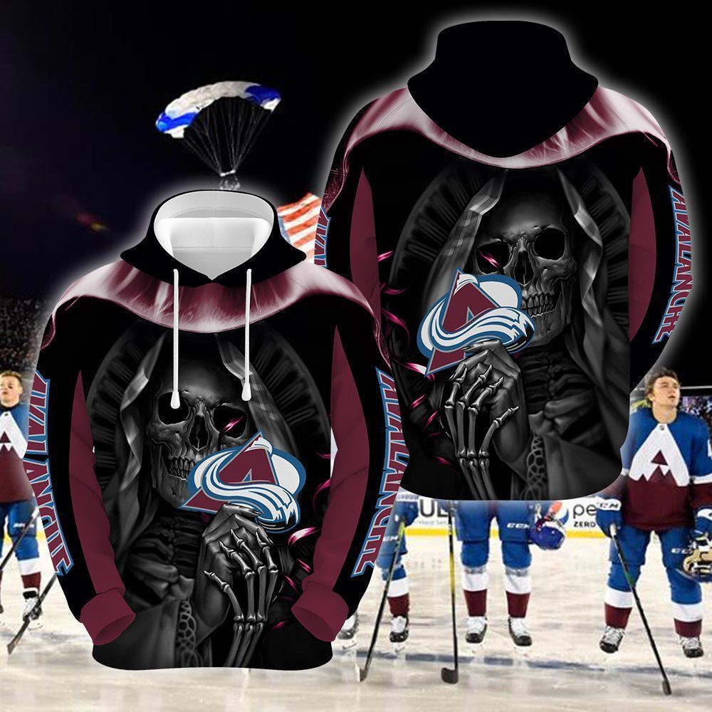 Colorado Avalanche Skull 3D All Over Printed Sweatshirt, Hoodie, Zip Hoodie | Nhl Special Edition Fan Gear For Men, Women