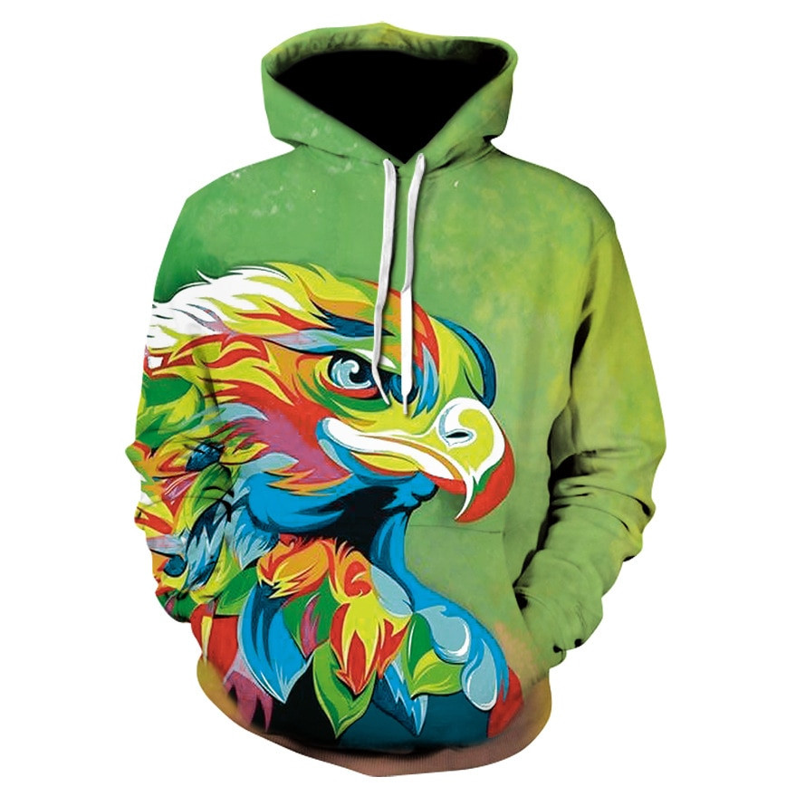 Coloured Drawing Eagle 3D All Over Printed Sweatshirt, Hoodie, Zip Hoodie | Fan Apparel For Men, Women