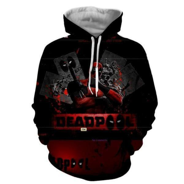 Cool Black And Red Cover Deadpool 3D All Over Printed Sweatshirt, Hoodie, Zip Hoodie | Fan Apparel For Men, Women