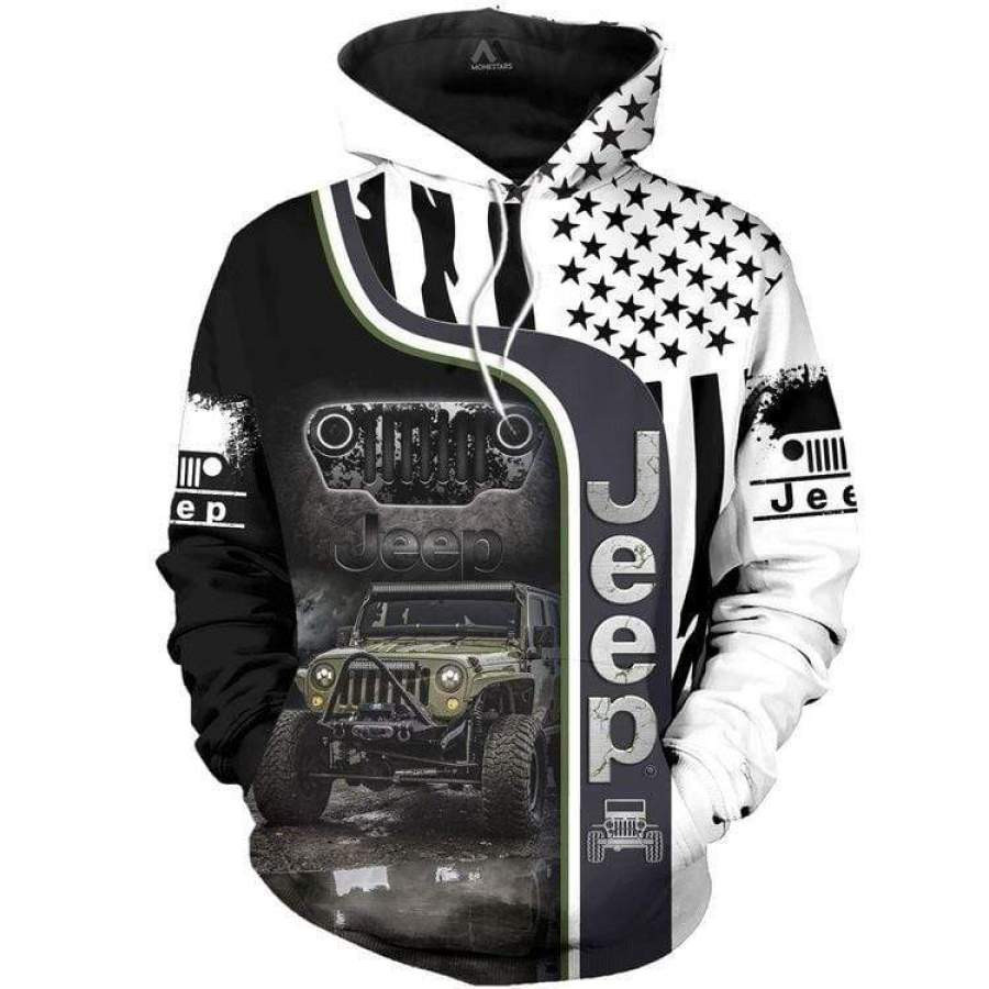 Cool Jeep Flag 3D All Over Printed Sweatshirt, Hoodie, Zip Hoodie | Fan Apparel For Men, Women