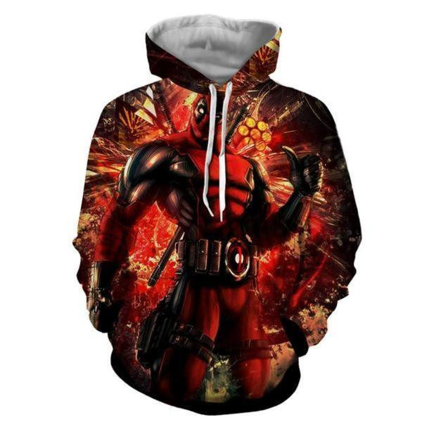 Cool Red Deadpool 3D All Over Printed Sweatshirt, Hoodie, Zip Hoodie | Fan Apparel For Men, Women