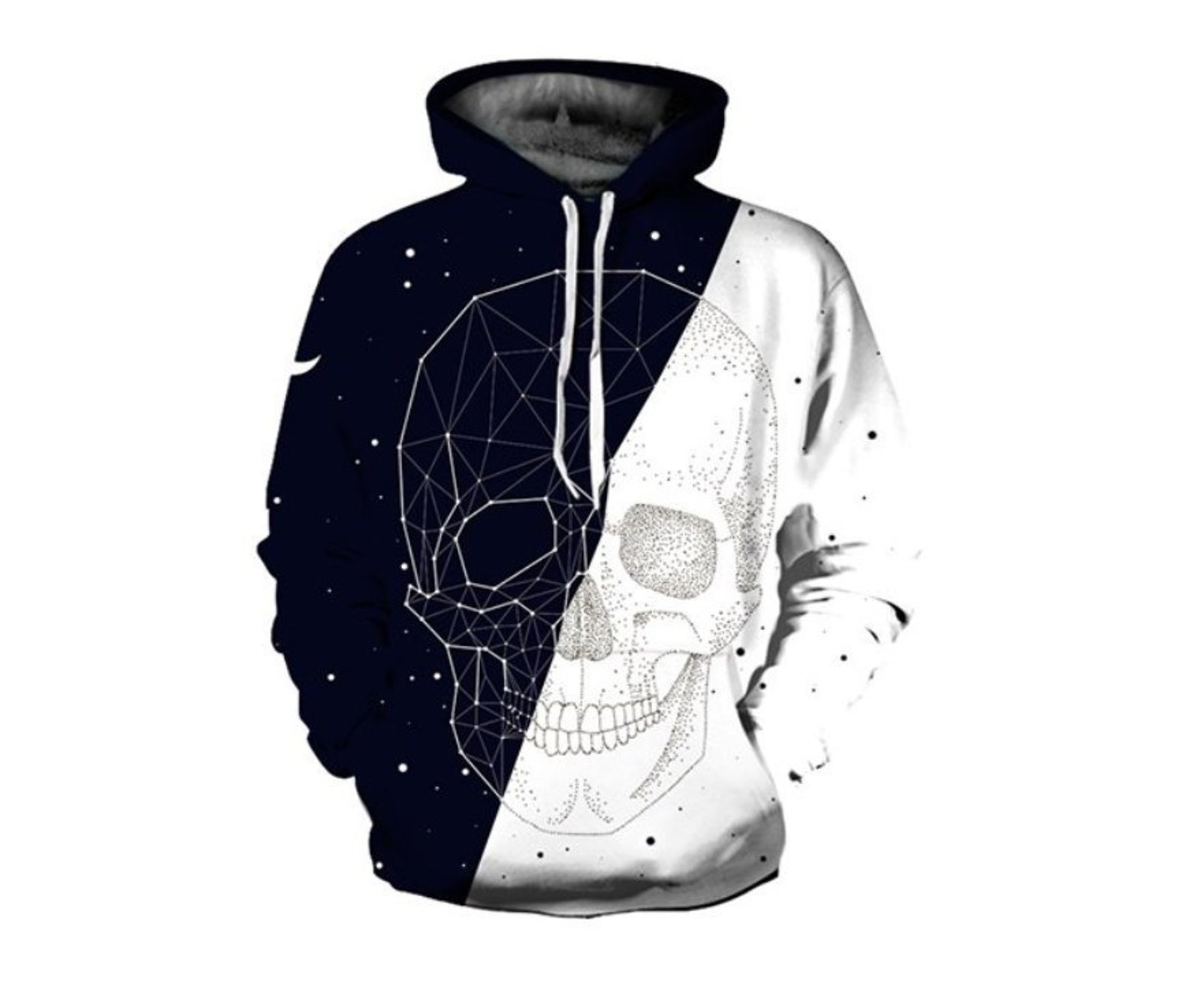 Creative B&w Galaxy Skeleton Skull 3D All Over Printed Sweatshirt, Hoodie, Zip Hoodie | Special Edition Fan Apparel For Men, Women