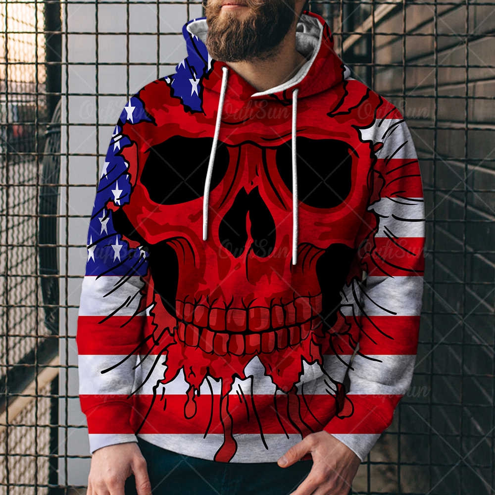 Creative Flag Skull 3D All Over Printed Sweatshirt, Hoodie, Zip Hoodie | Special Edition Fan Apparel For Men, Women
