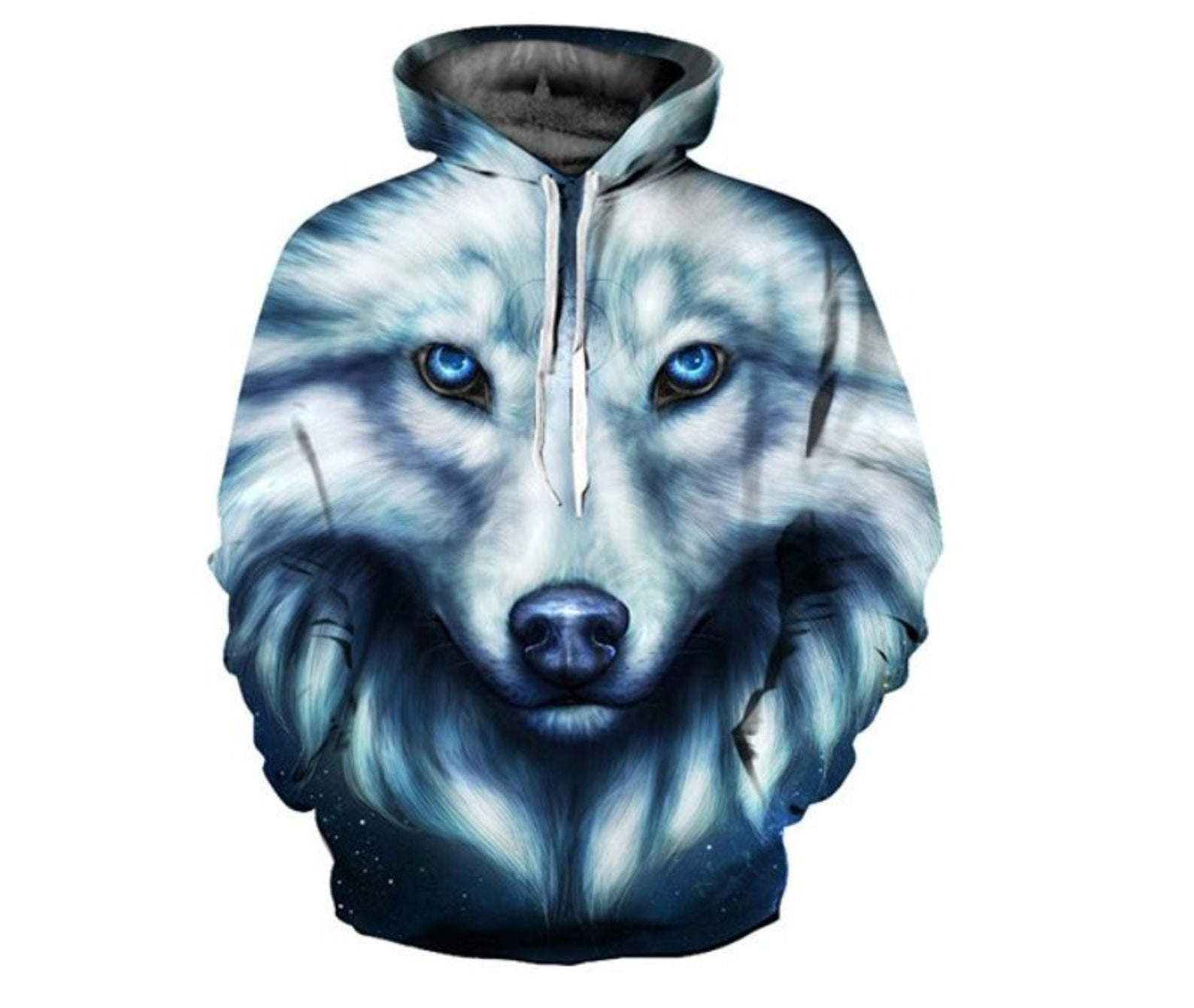 Creative Galaxy White Wolf 3D All Over Printed Sweatshirt, Hoodie, Zip Hoodie | Fan Apparel For Men, Women