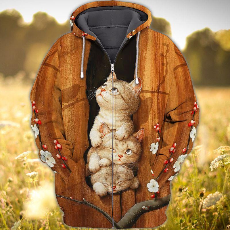 Cute Cats Graphic Unisex 3D All Over Printed Sweatshirt, Hoodie, Zip Hoodie | Fan Apparel For Men, Women