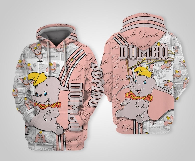 Cute Dumbo The Flying Elephant Disney Cartoon 3D All Over Printed Sweatshirt, Hoodie, Zip Hoodie | Fan Apparel For Men, Women