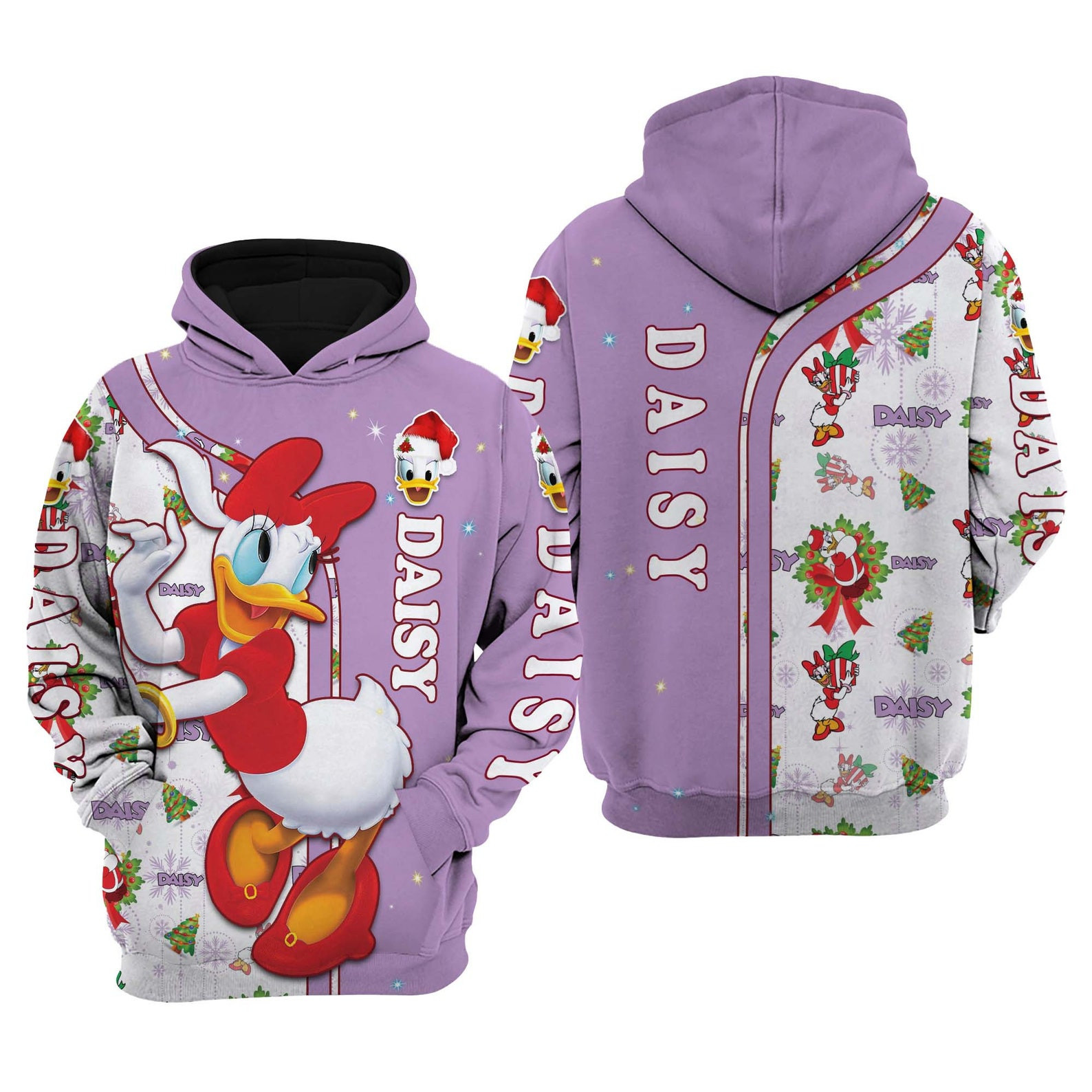Daisy Duck Christmas 3D All Over Printed Sweatshirt, Hoodie, Zip Hoodie | Fan Apparel For Men, Women