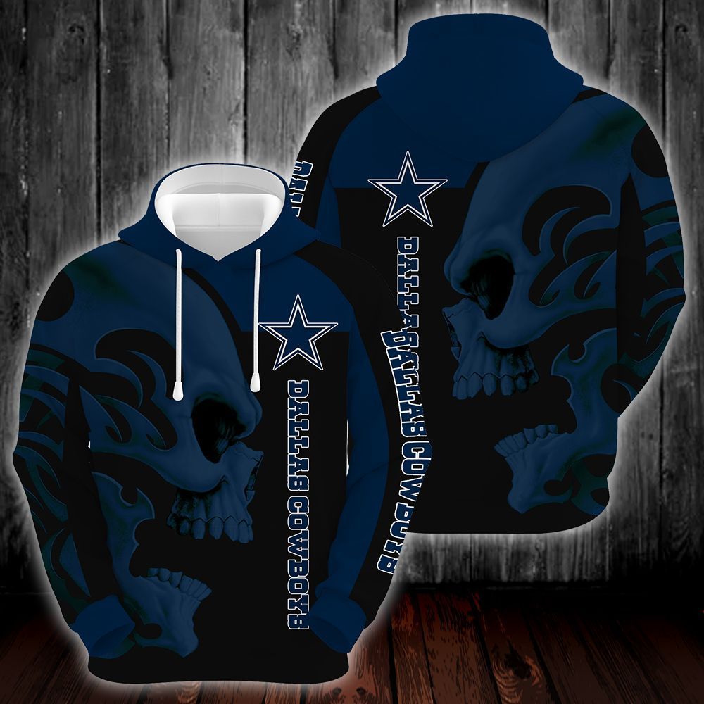 Dallas Cowboys Skull 3D All Over Printed Sweatshirt, Hoodie, Zip Hoodie | Nfl Special Edition Fan Gear For Men, Women