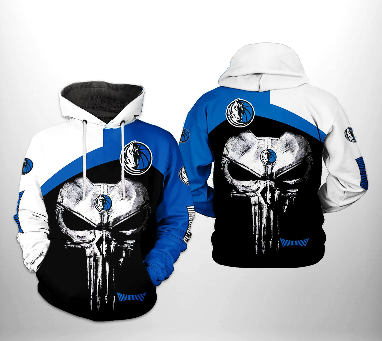 Dallas Mavericks Nba Skull Punisher Team 3D All Over Printed Sweatshirt, Hoodie, Zip Hoodie | Nba Special Edition Fan Gear For Men, Women