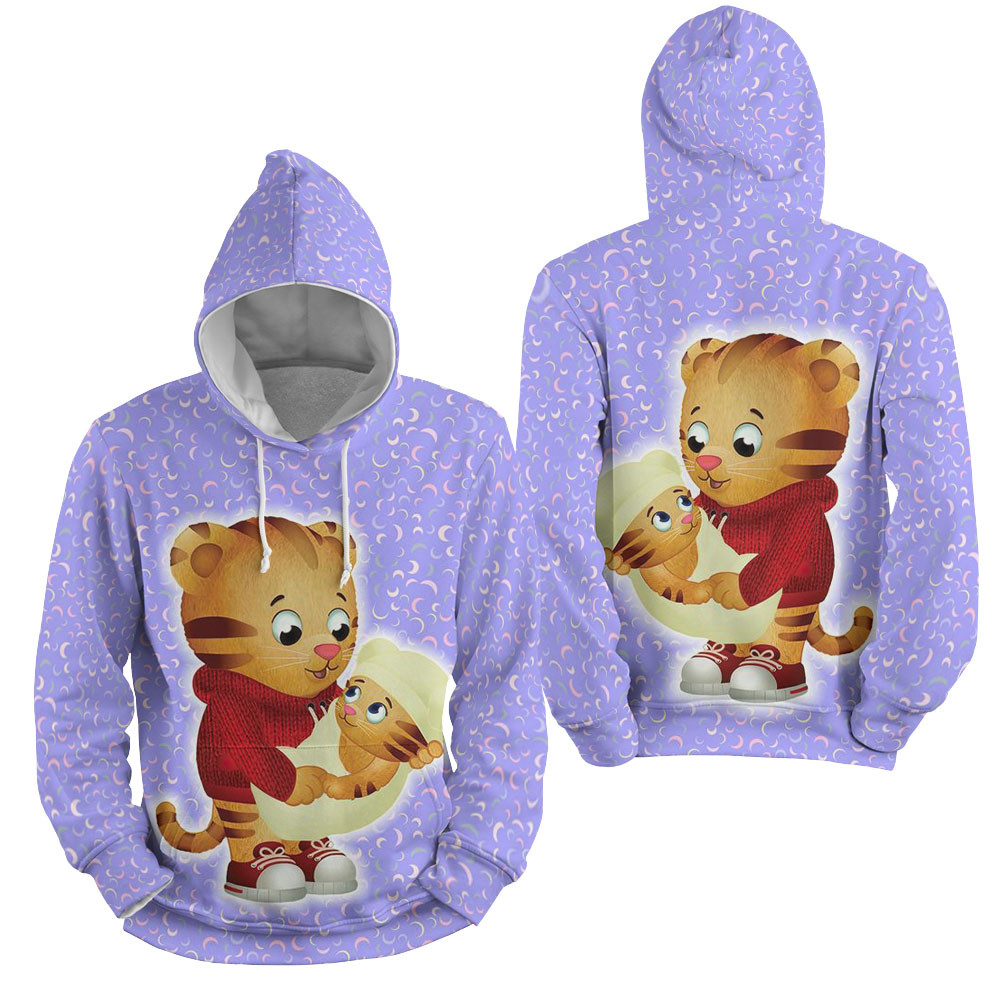 Daniel Tiger's Neighborhood Baby Margaret Holding Baby 3D All Over Printed Sweatshirt, Hoodie, Zip Hoodie | Fan Apparel For Men, Women