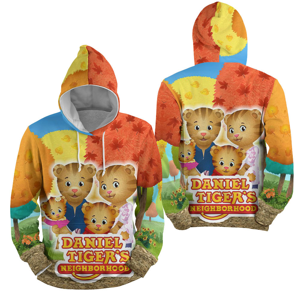 Daniel Tiger's Neighborhood Family Baby Margaret 3D All Over Printed Sweatshirt, Hoodie, Zip Hoodie | Fan Apparel For Men, Women