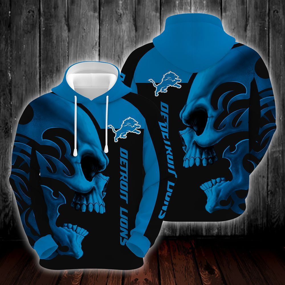 Detroit Lions Skull 3D All Over Printed Sweatshirt, Hoodie, Zip Hoodie | Nfl Special Edition Fan Gear For Men, Women
