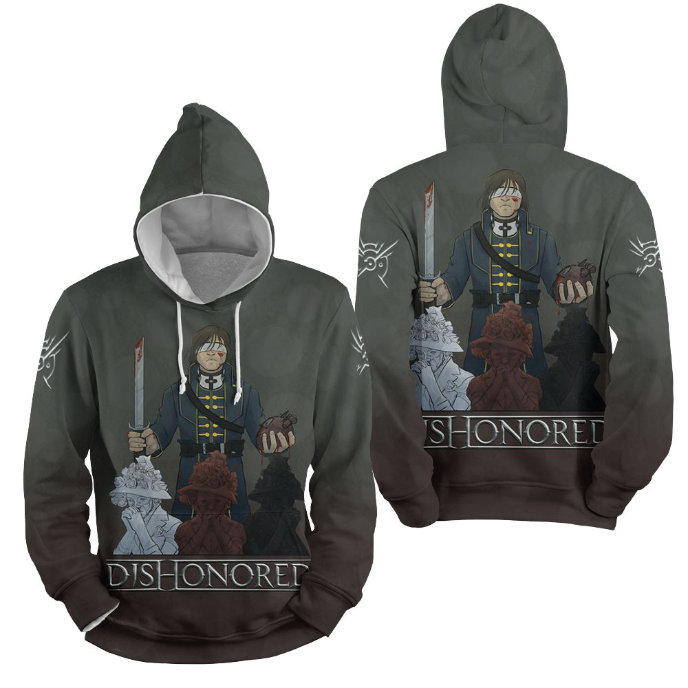 Dishonored - Corvo Covering His Eyes 3D All Over Printed Sweatshirt, Hoodie, Zip Hoodie | Fan Apparel For Men, Women
