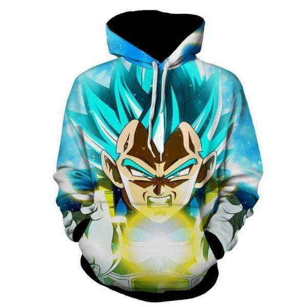 Dragon Ball Super Z- Vegeta Ssj Blue God 3D All Over Printed Sweatshirt, Hoodie, Zip Hoodie | Fan Apparel For Men, Women