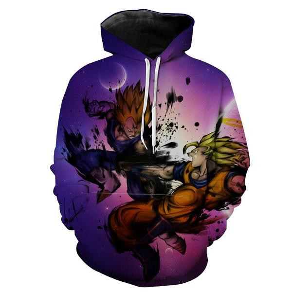 Dragon Ball Z Ssj Goku Vs Majin 3D All Over Printed Sweatshirt, Hoodie, Zip Hoodie | Fan Apparel For Men, Women