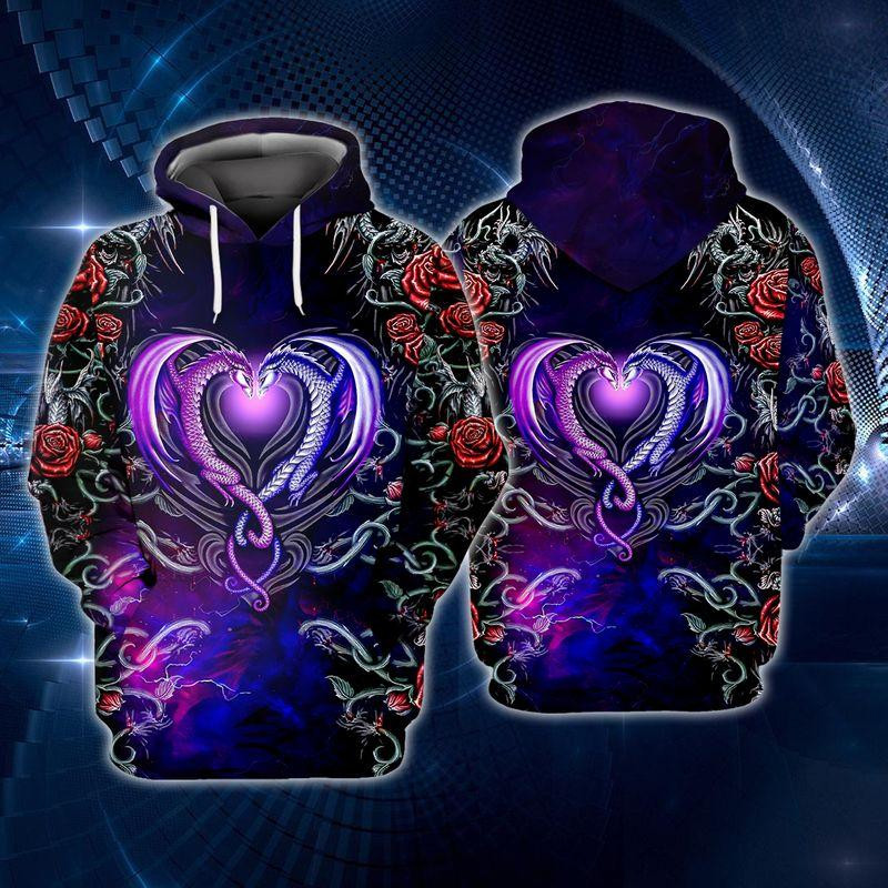 Dragon Love 3D All Over Printed Sweatshirt, Hoodie, Zip Hoodie | Fan Apparel For Men, Women