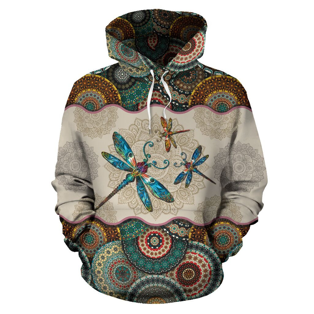 Dragonfly Vintage Mandala 3D All Over Printed Sweatshirt, Hoodie, Zip Hoodie | Fan Apparel For Men, Women