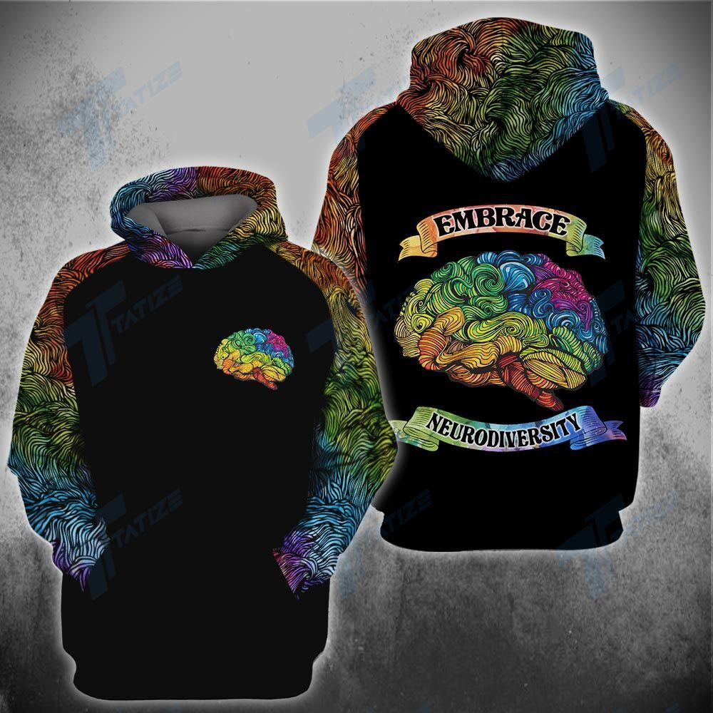 Embrace Neurodiversity 3D All Over Printed Sweatshirt, Hoodie, Zip Hoodie | Fan Apparel For Men, Women