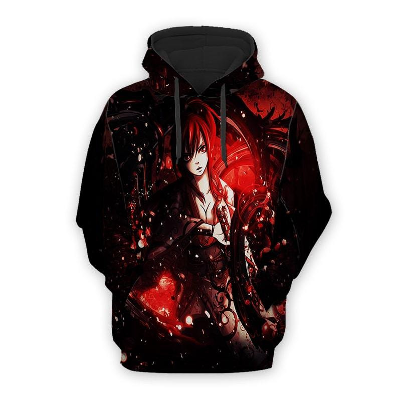 Fairy Tail Erza Scarlet Blood Magic Cool 3D All Over Printed Sweatshirt, Hoodie, Zip Hoodie | Fan Apparel For Men, Women