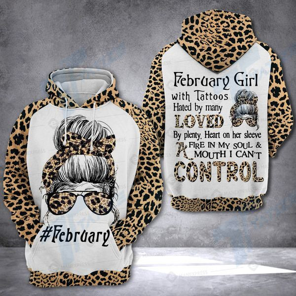 February Girl With Tattoos 3D All Over Printed Sweatshirt, Hoodie, Zip Hoodie | Fan Apparel For Men, Women