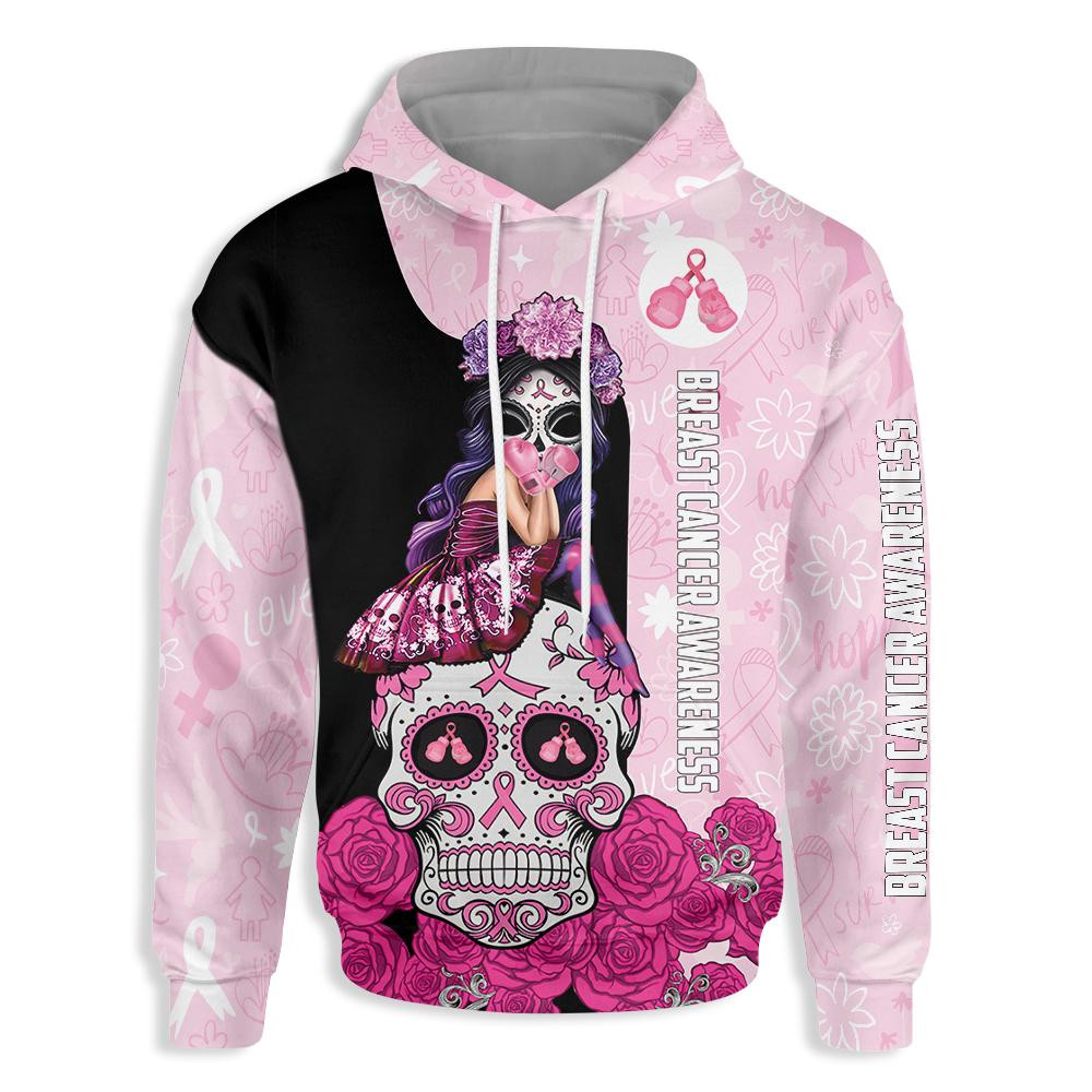 Fight Like A Girl Breast Cancer 3D All Over Printed Sweatshirt, Hoodie, Zip Hoodie | Fan Apparel For Men, Women